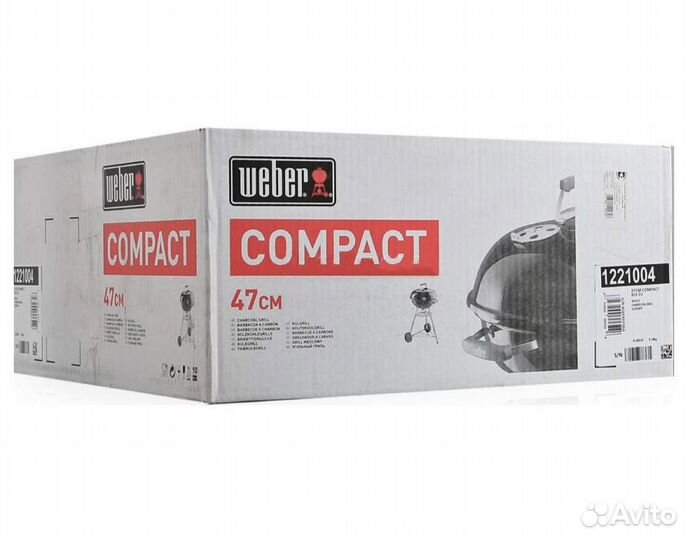 Гриль угольный Weber Compact, черный, 47 см