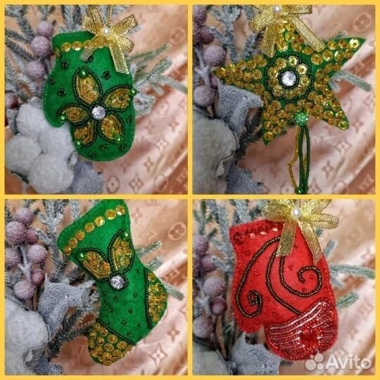 Новогодние игрушки из фетра ручной работы