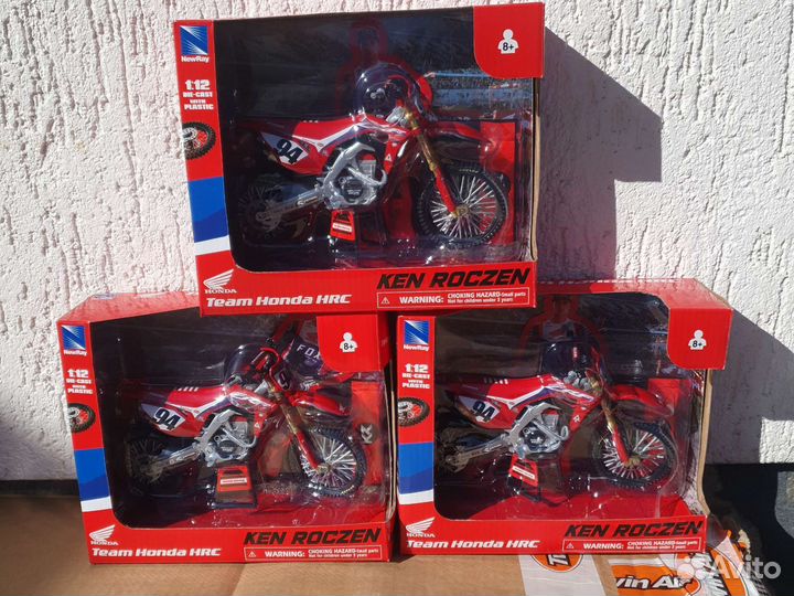 Модель мотоцикла Хонда CRF-450R 1:12 KEN roczen 94