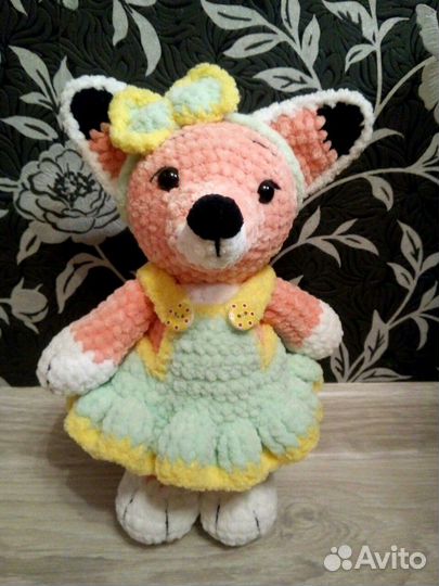 Мягкая игрушка вязаная лисичка