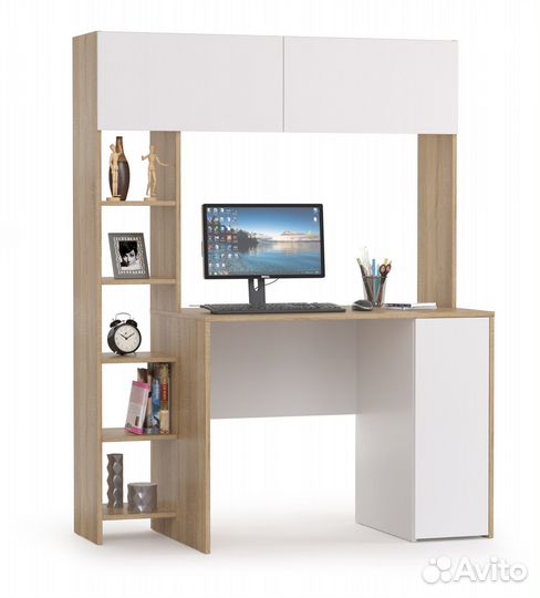 Стол компьютерный Комфорт 12.73 цвет дуб сонома/бе