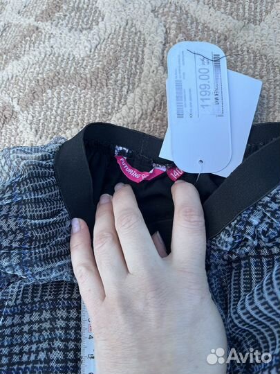 Юбка для девочки фатин серая в клетку 140-146