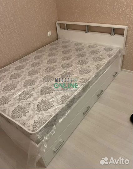 Кровать полутороспальная 120х200 с ящиками