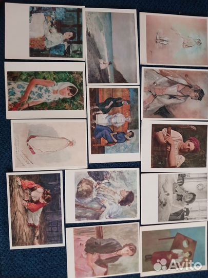 Открытки советские. Портреты. Картины