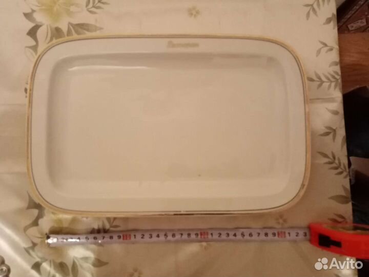 Поднос фарфоровый немецкий завода Jlmenau, винтаж