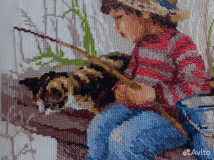 Картина интерьерная, вышитые крестиком