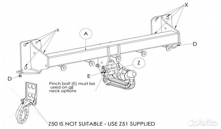 Фаркоп BMW X5 G05 2018, BMW X7 G07 2019, BMW X6