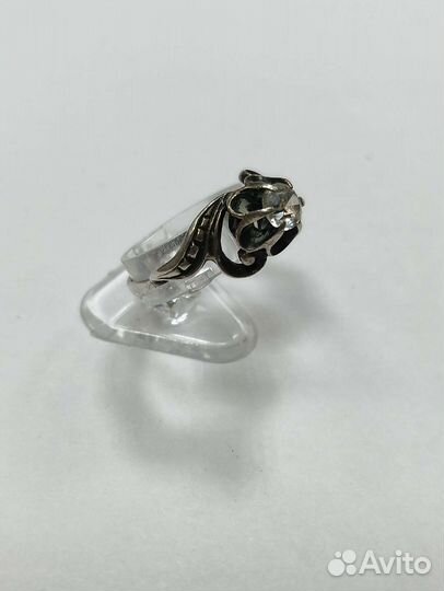 Кольцо серебро 875 СССР со звездой