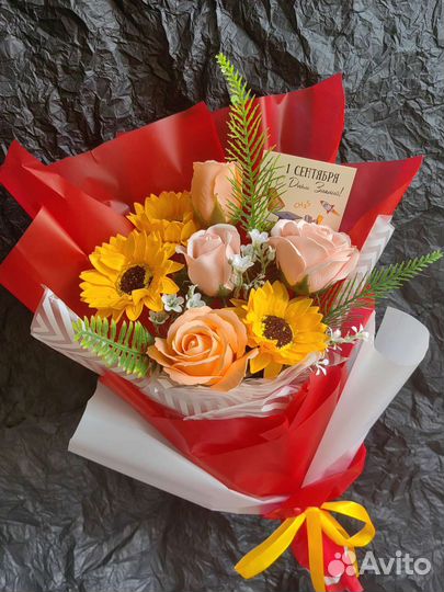 Букеты на сентября из мыльных роз