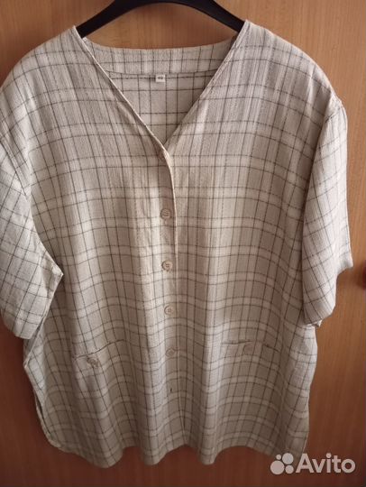 Рубашка - жакет р.48 (наш 54), вискоза-лен