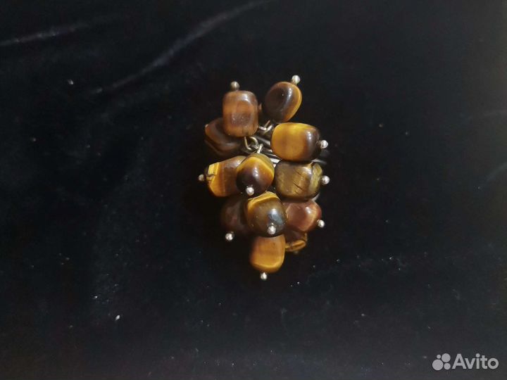 Кольцо с тигровым глазом, размер 18