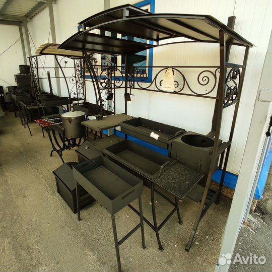 Мангал с печью под казан