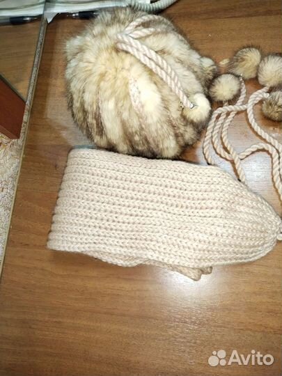 Комплект шапка и шарф женский