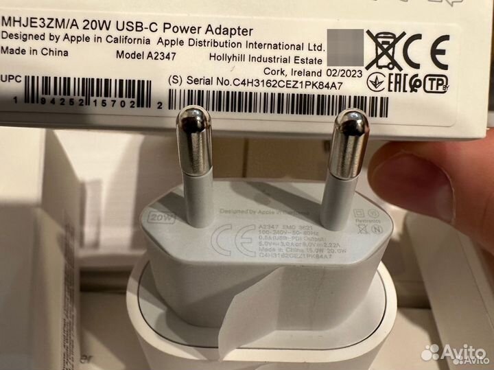 Оригинальный блок питания iPhone 20w