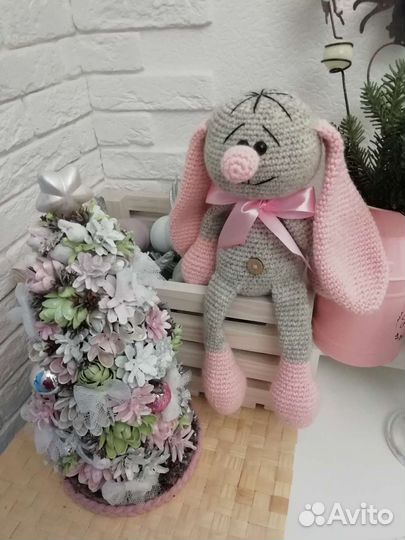 Вязаная игрушка Зайка Франкинштейн ручной работы