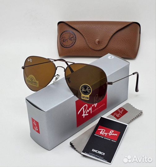 Очки aviator Ray-Ban premium качество стекло