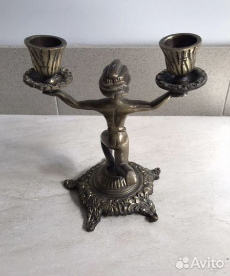 Подсвечник бронза антиквариат