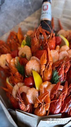 Мужские съедобные букеты, букеты из раков