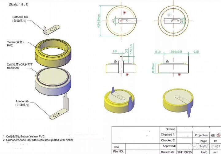 Элемент питания ET CR2477-HW2/20 PK1