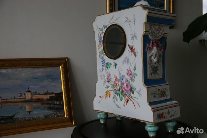 Часы Франция фарфоровые каминные
