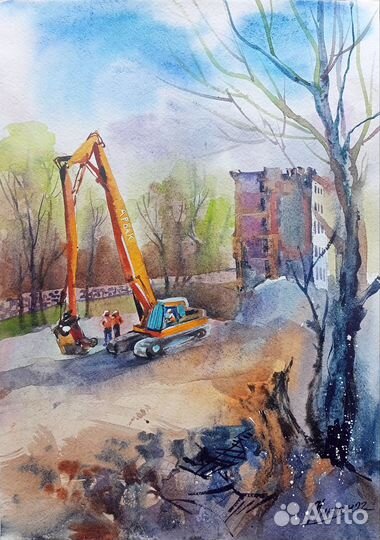 Акварельные картины городской пейзаж