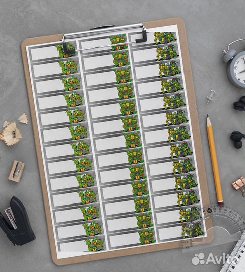 Наклейки на канцелярию в школу садик 48 шт