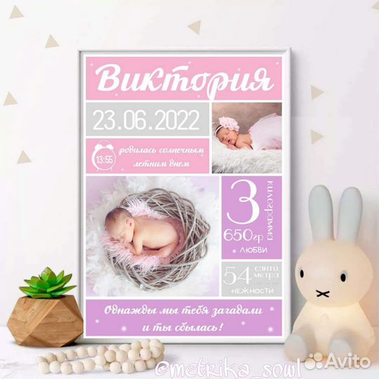 Детская метрика, постеры, шокобоксы