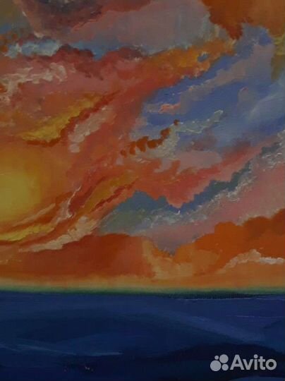 Картина маслом на холсте пейзаж море фантастика