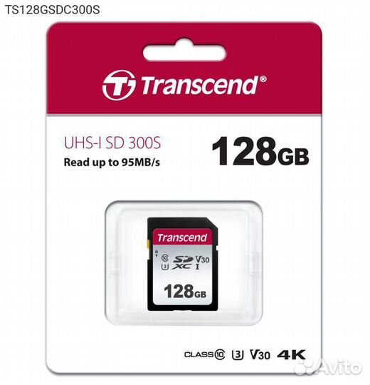 Карта памяти Transcend 300S sdxc 128GB, TS128gsdc3