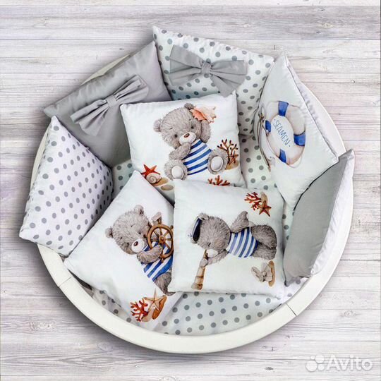 Красивейшие наборы в кроватку овал\круг 17 пр Комп