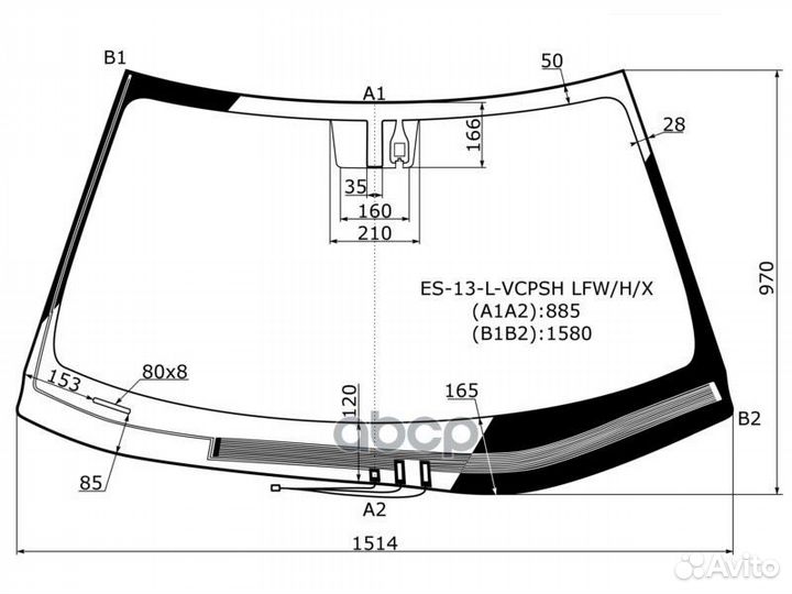 Стекло лобовое c обогревом щеток + дд lexus ES