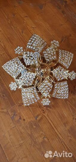 Люстра богем нат.золото + полка и зеркало