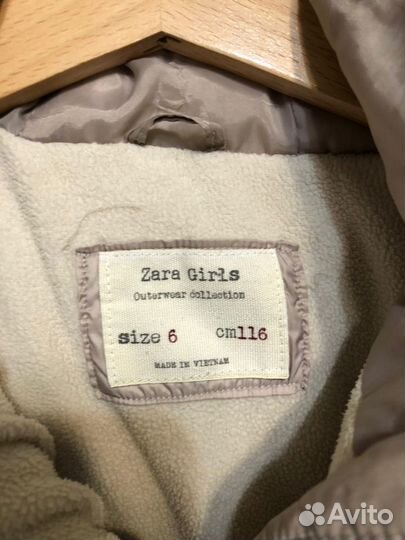 Zara girl 116 стеганая куртка пуховик с капюшоном