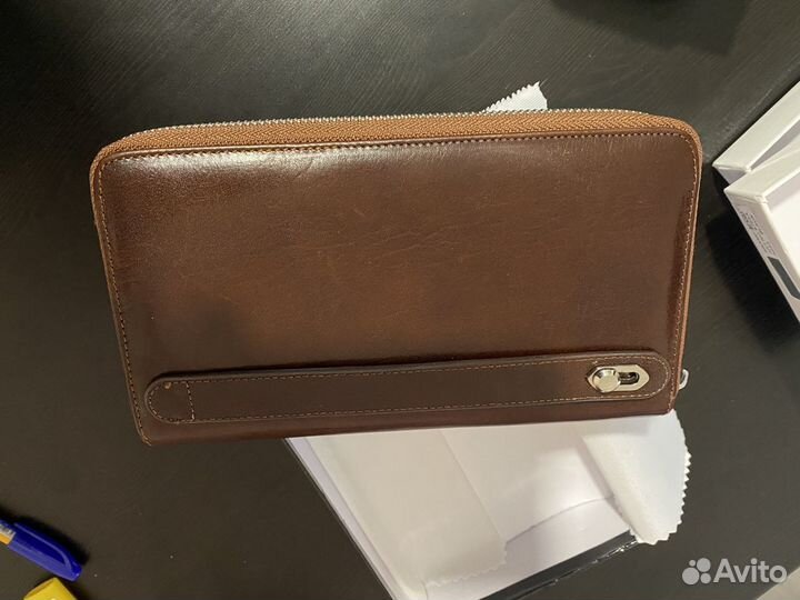 Мужское кожаное портмоне-барсетка Mont Blanc