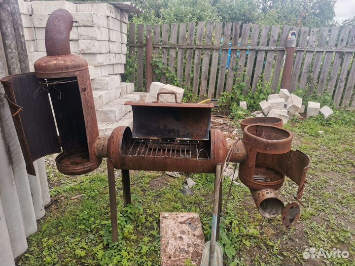 Мангал с печью под казан