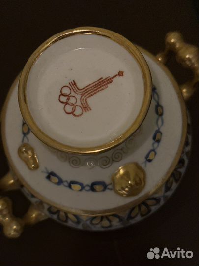 Фарфоровый самовар Гжель. Олимпиада 80