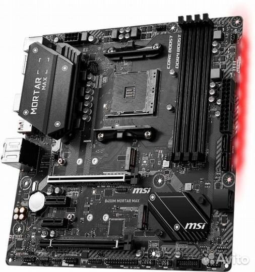 Плата msi b450m mortar max, проц r5 2600x