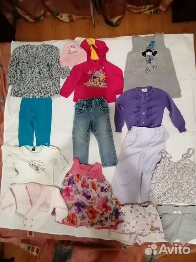 Одежда для девочки 2-3 лет, б/у, пакетом