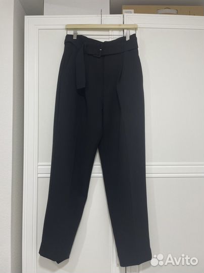 Брюки офисные mango летние черные