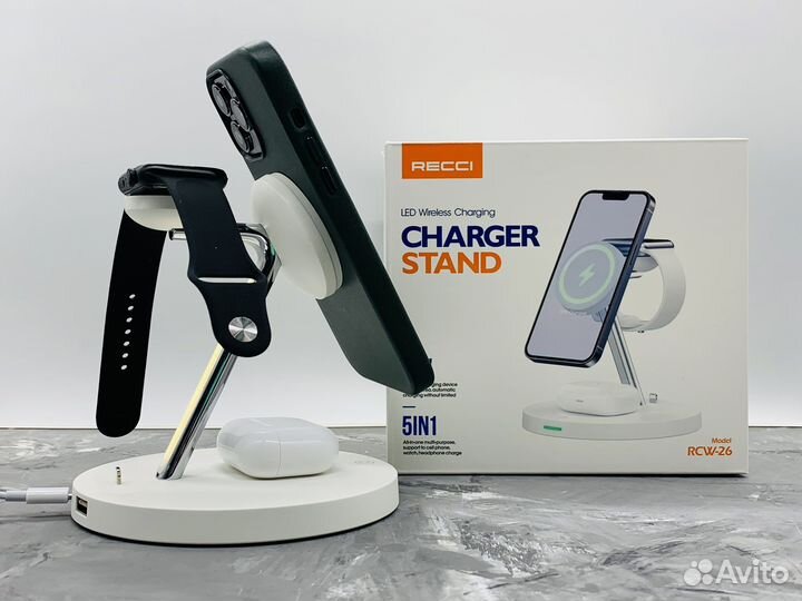 Беспроводная зарядная станция recci 5в1 15W RSW-2