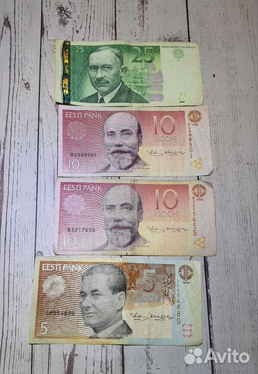 Эстонские кроны 5 10 25