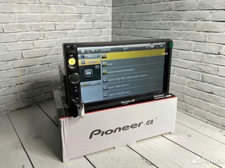 Магнитола 1din Pioneer 7 дюймов (новая)