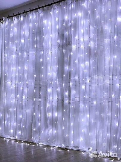 Гирлянда штора, водопад Разные 3*2м 3*3м разноцвет