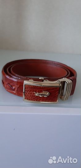 Ремень мужской брючный из кожи крокодила