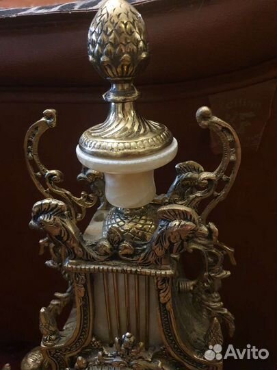 Каминные бронзовые часы, высота 56см