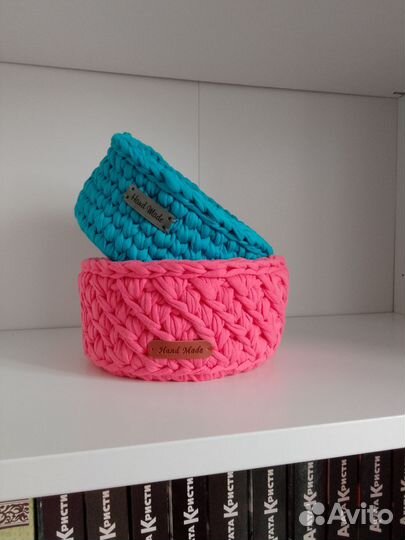 Корзина интерьерная. Дно 15 см. Вяжу на заказ