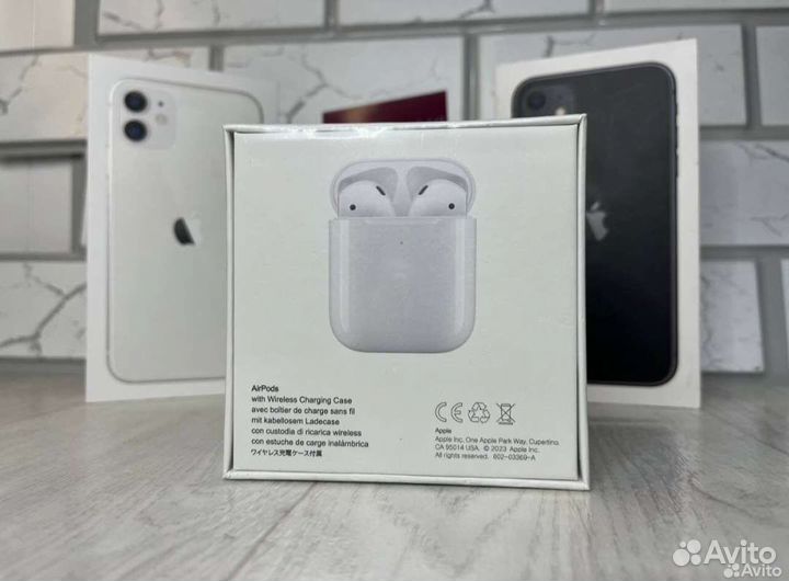 Airpods 2 N1 средN нayшHиk0в + д0cTaвka и чeх0л