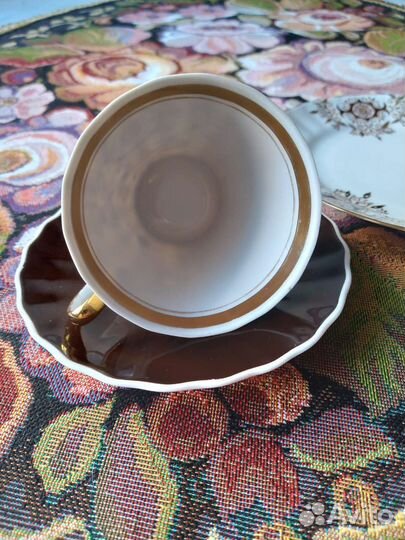 Чашка с блюдцем фарфор