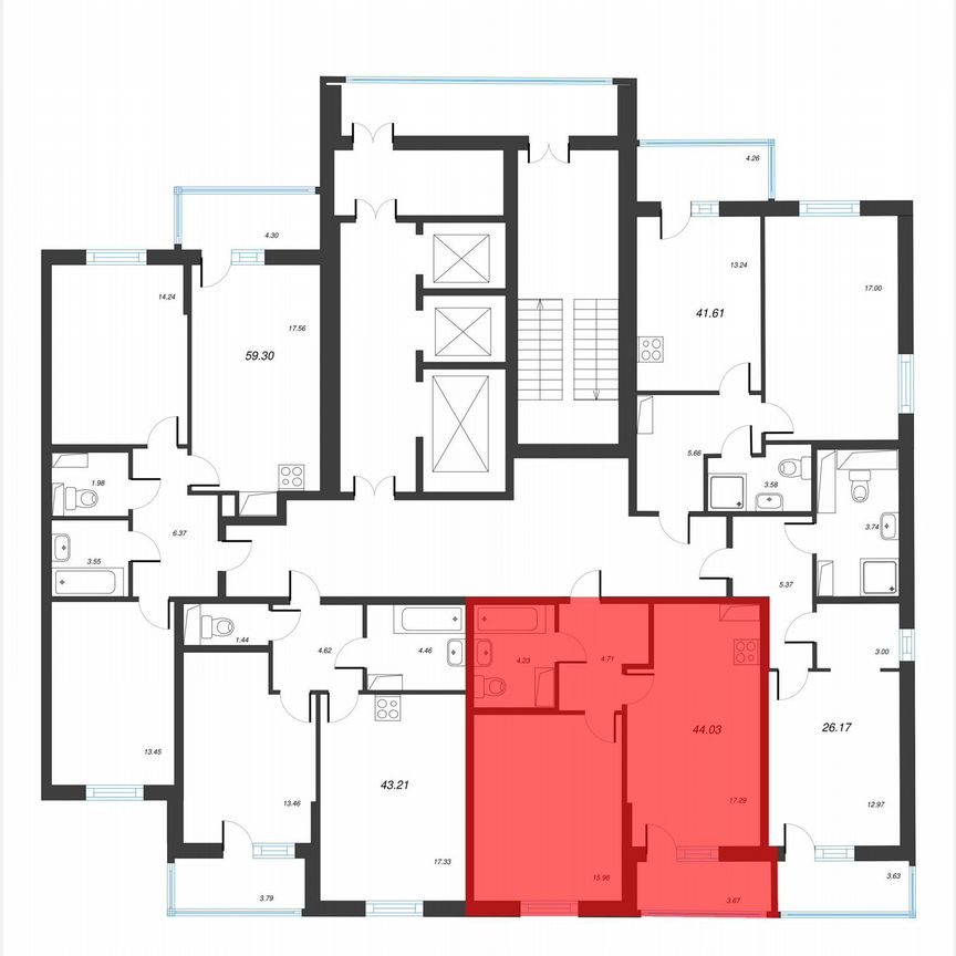 1-к. квартира, 45,9 м², 16/22 эт.