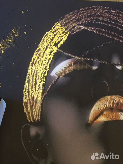 Картина африканка негритянка с золотой